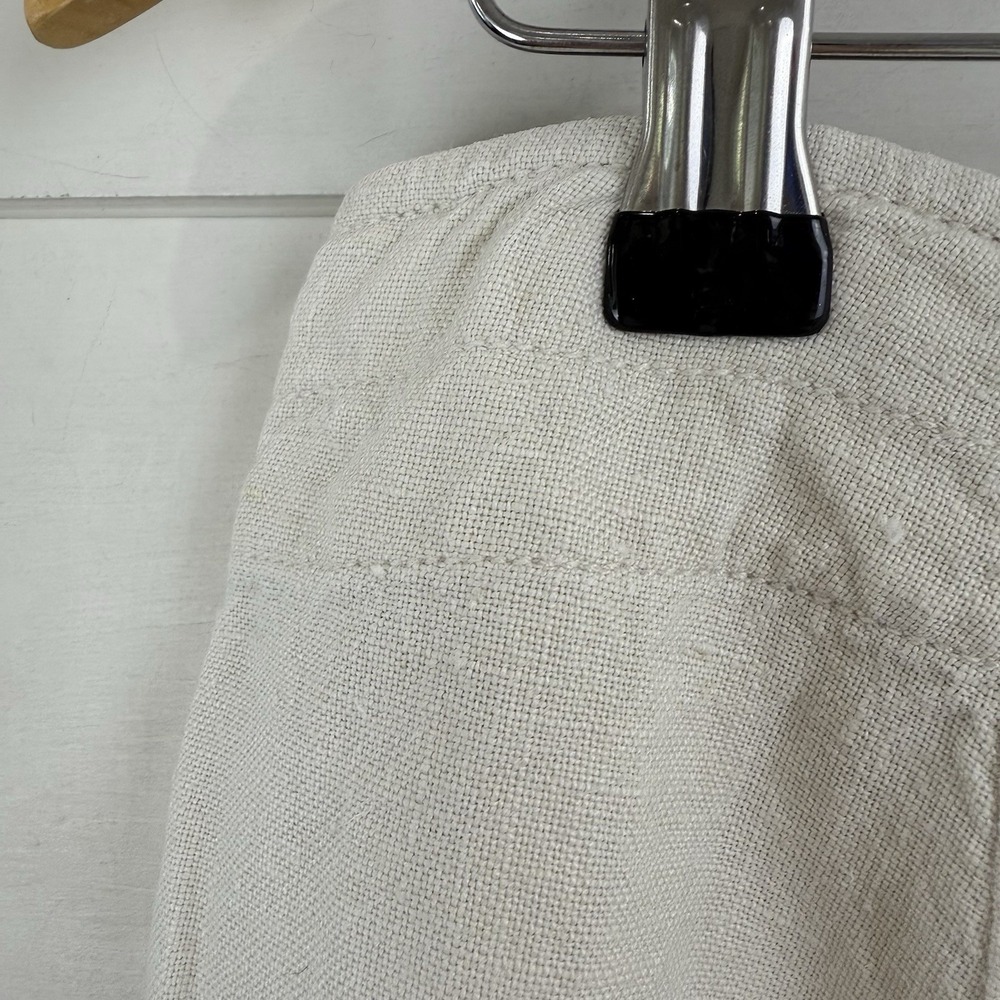 Eileen Fisher IRISH Linen Straight‎ Leg Pants Women M Oatmeal Coastal Minimalist - Picture 8 of 12